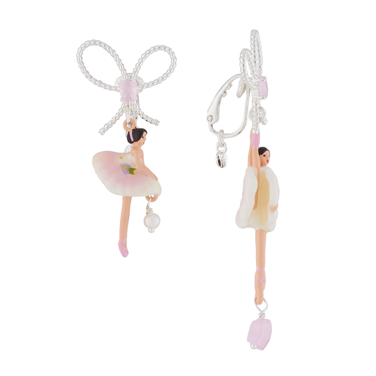 Pas de Deux Silver Pink Earrings | AJDD1082