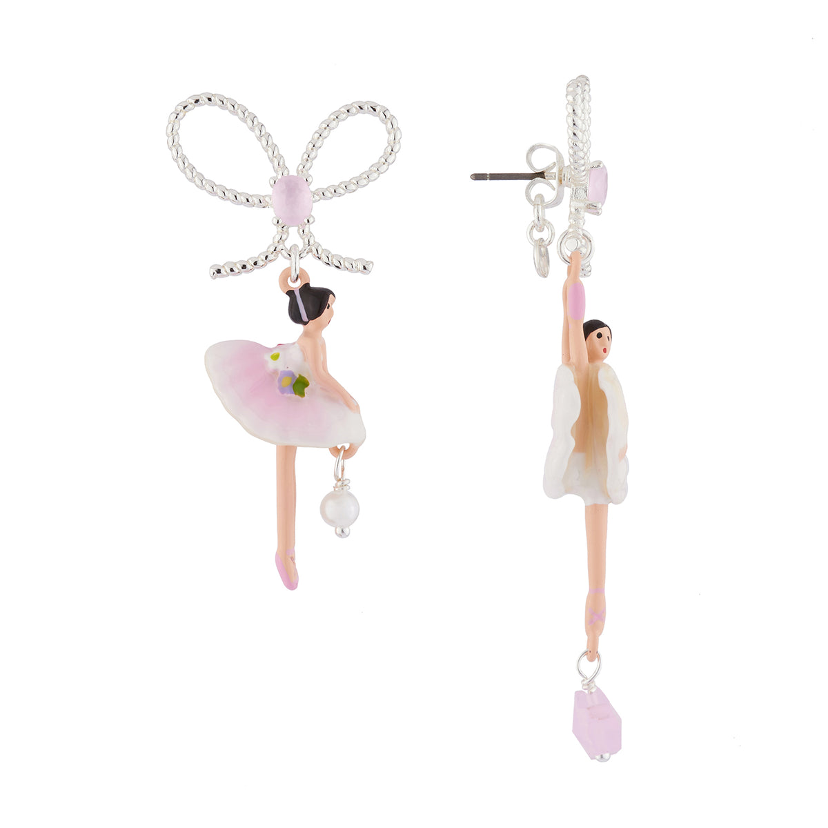 Pas de Deux Silver Pink Earrings | AJDD1082