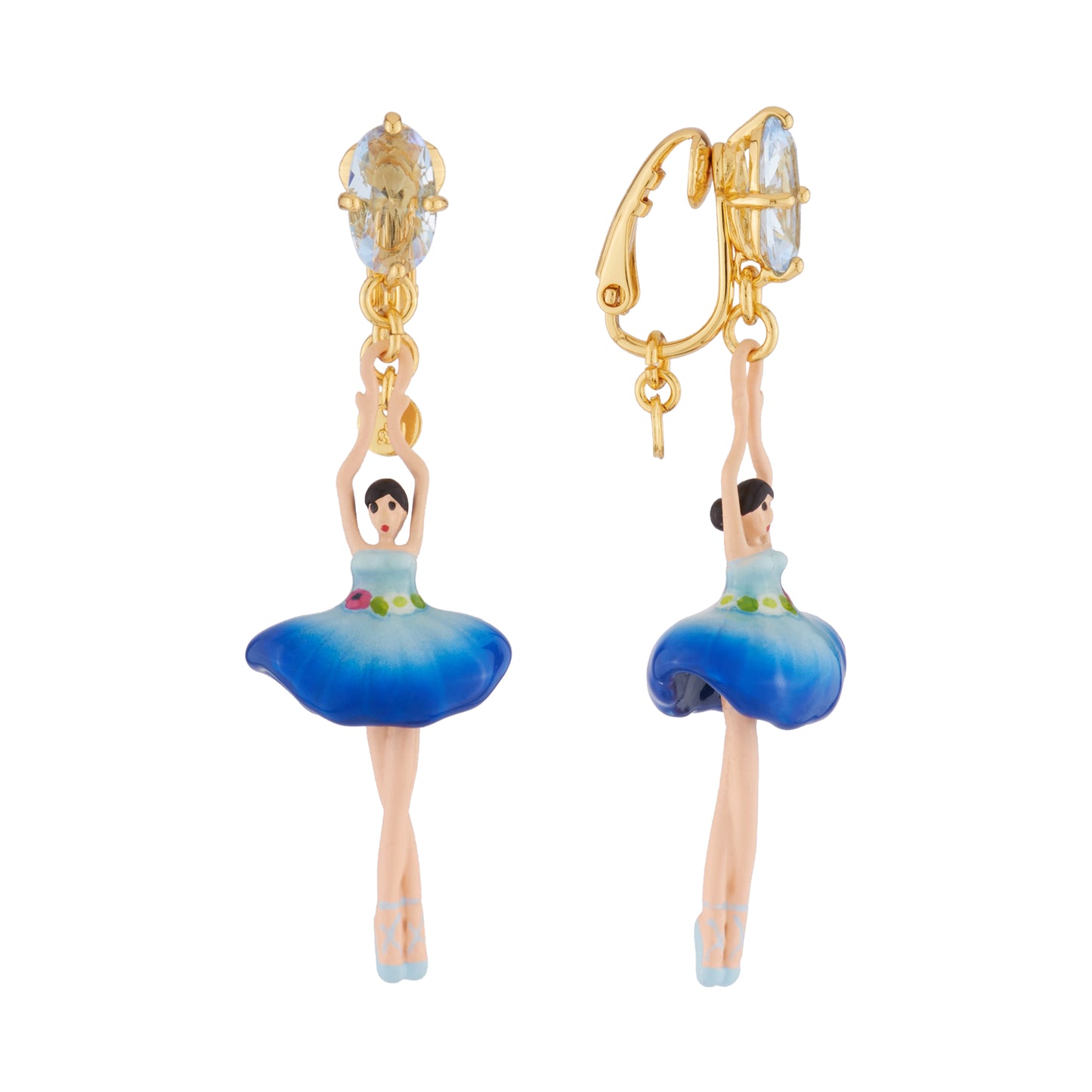 Pas de Deux Blue Gradient With Flowered Belt Earrings | AJDD115C/1