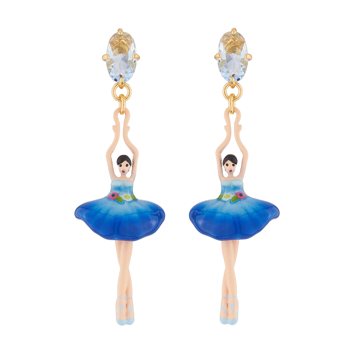 Pas de Deux Blue Gradient With Flowered Belt Earrings | AJDD115C/1