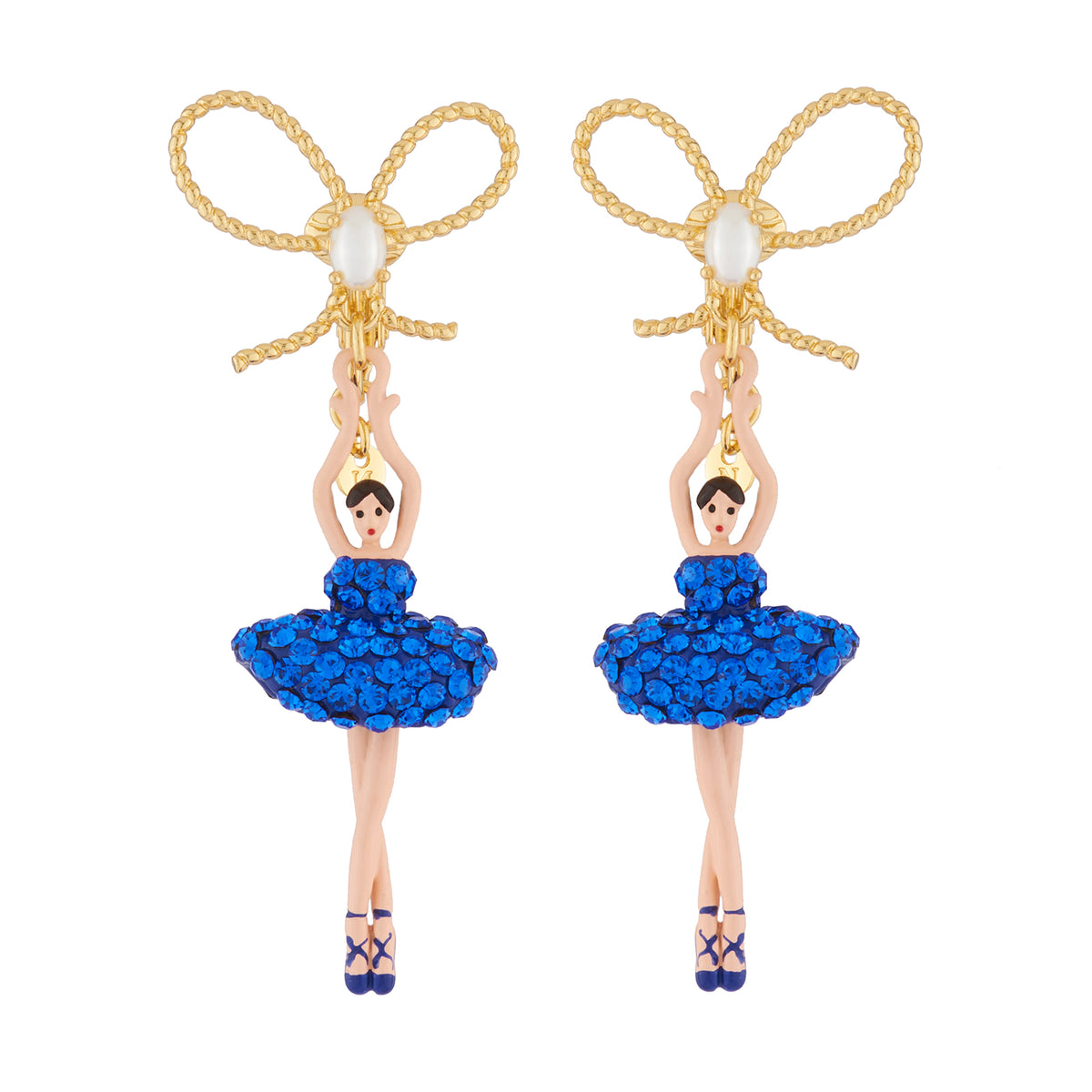 Pas de Deux Blue Gradient With Flowered Belt Earrings | AJDD108C/1