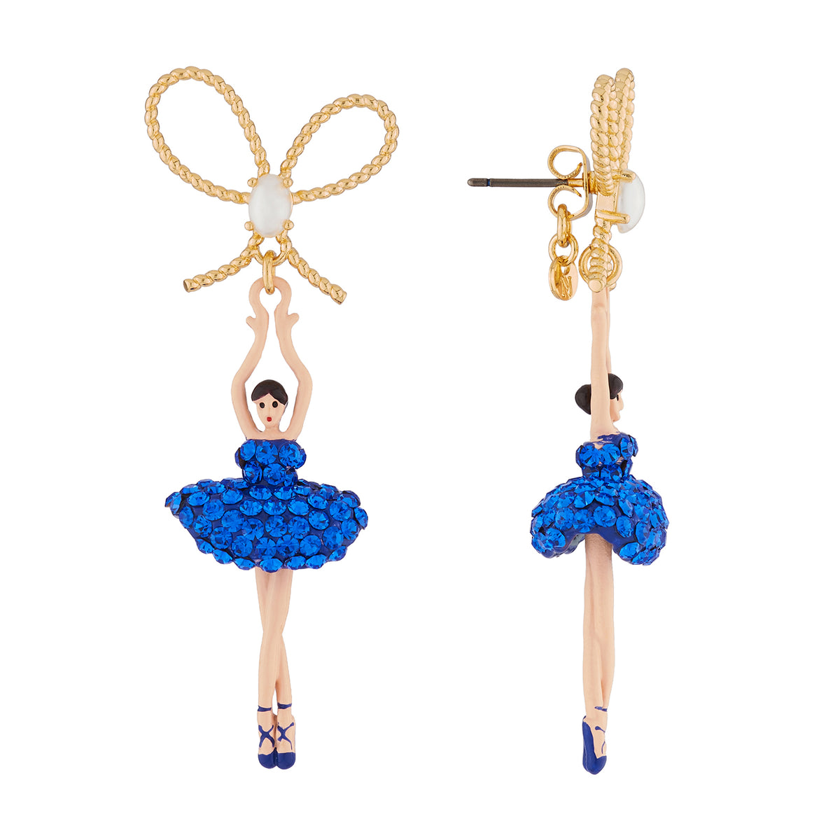 Pas de Deux Blue Gradient With Flowered Belt Earrings | AJDD108C/1