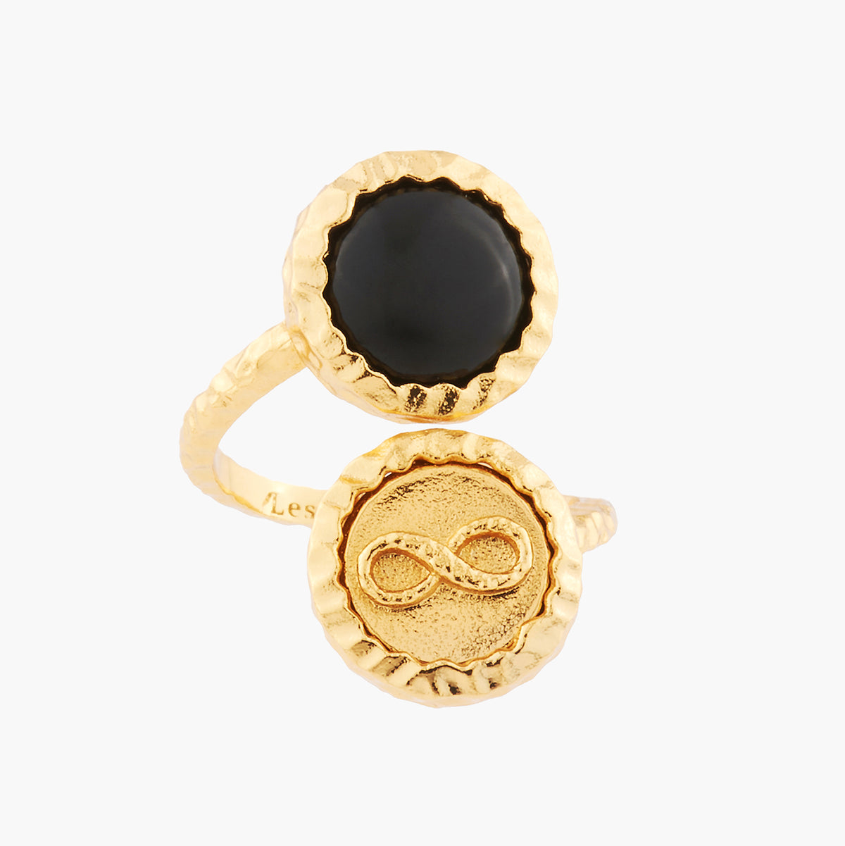 Infinity And Black Onyx Adjustable Rings | AKBC612