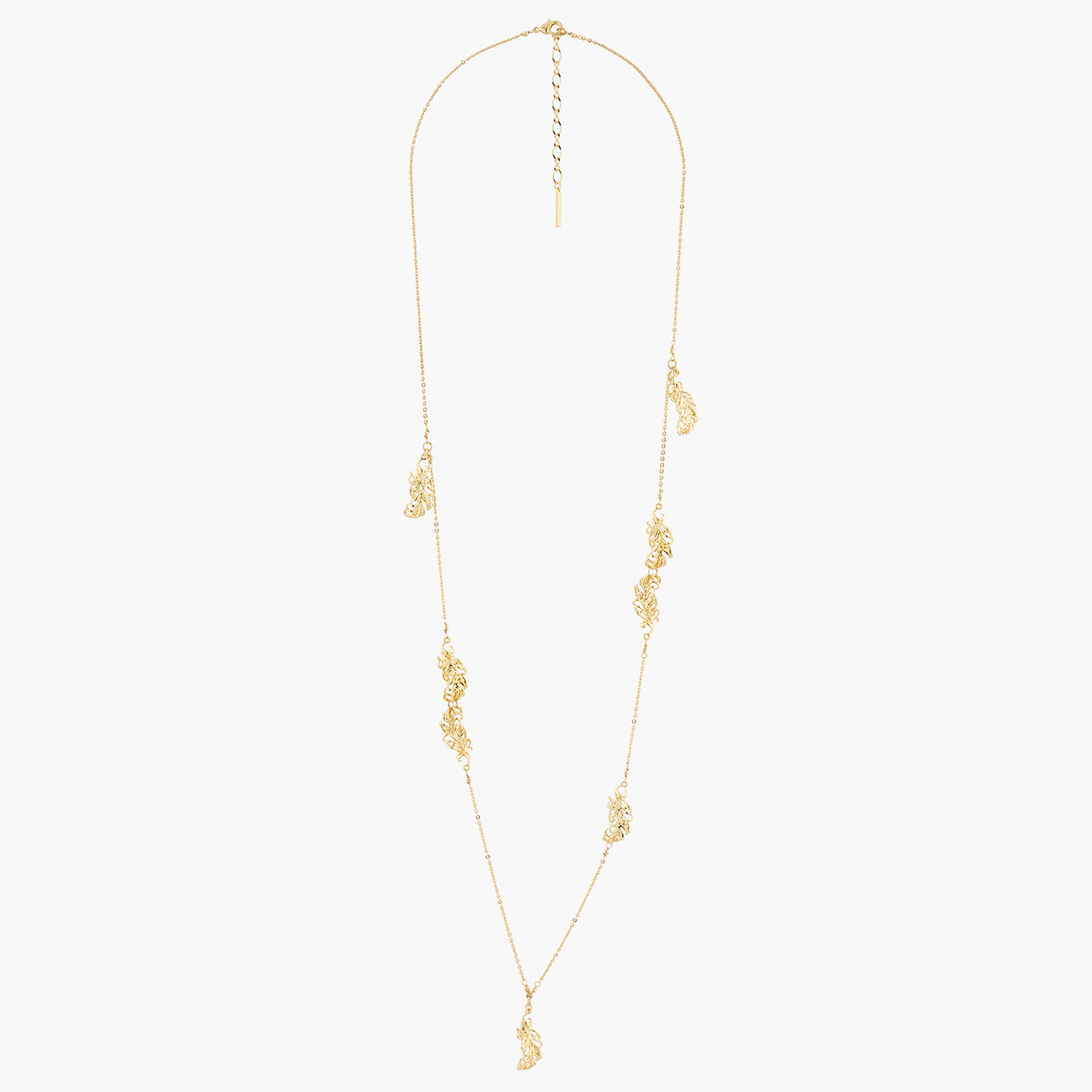 Golden Swan Feathers Long Necklace | AKCY306