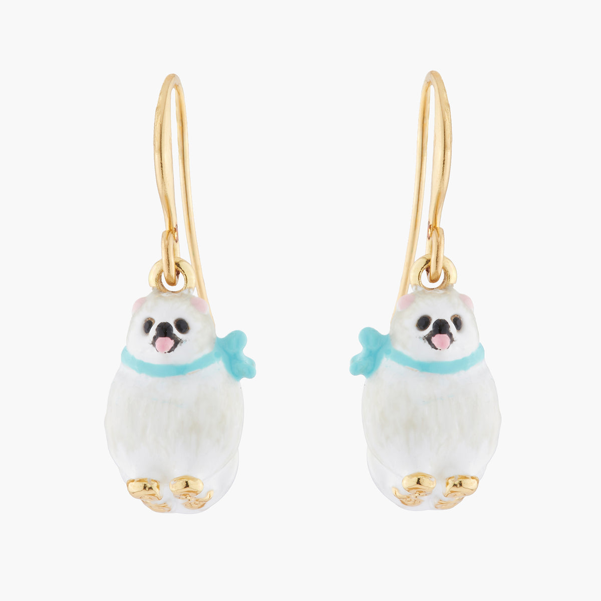 White Pomeranian Earrings | akla103