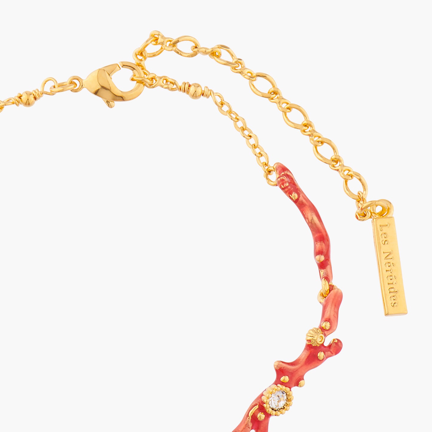 Red Corals And Crystals Thin Bracelet | ALPC2041