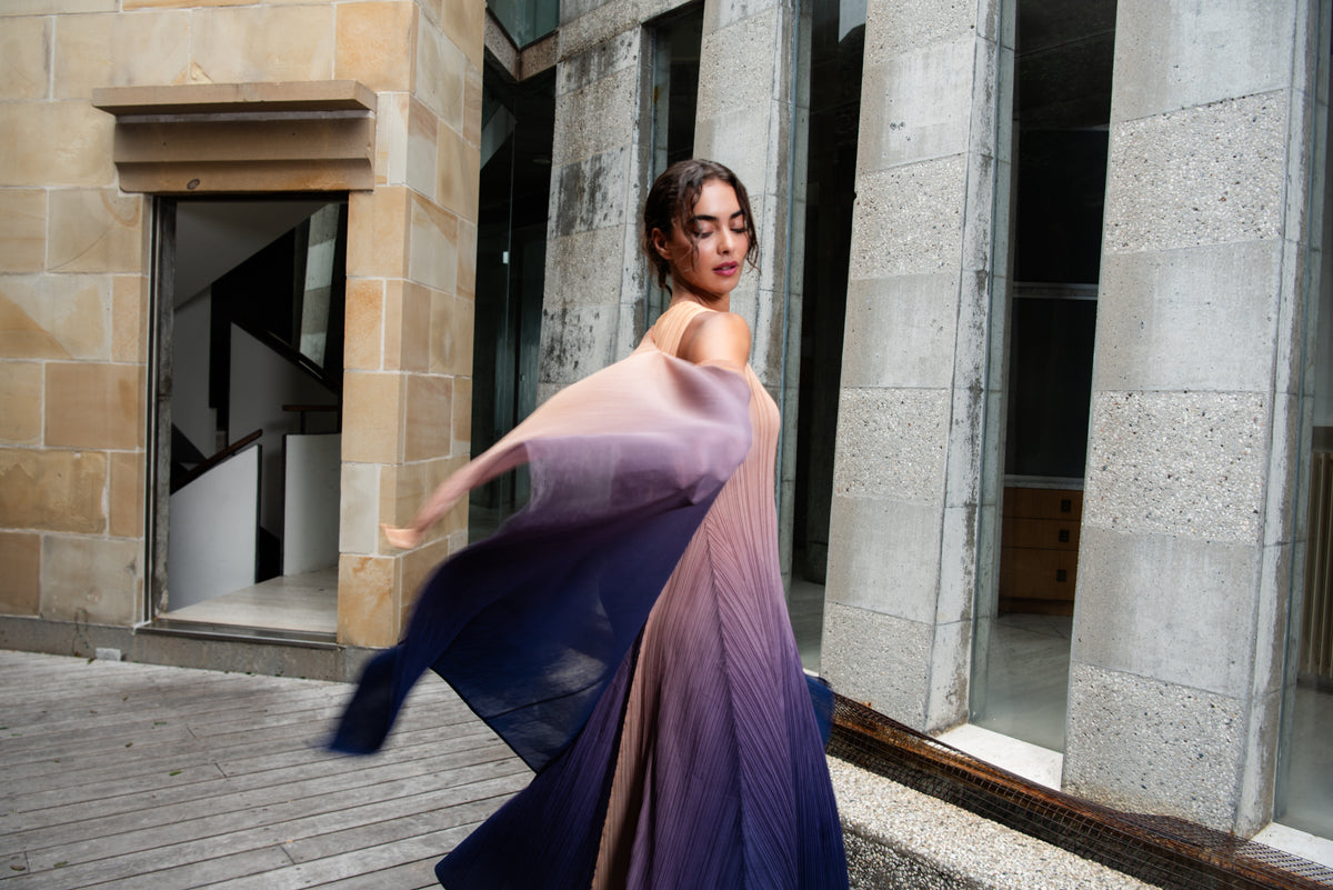 Alquema | Long Estrella Dress / Honey Gold Astral