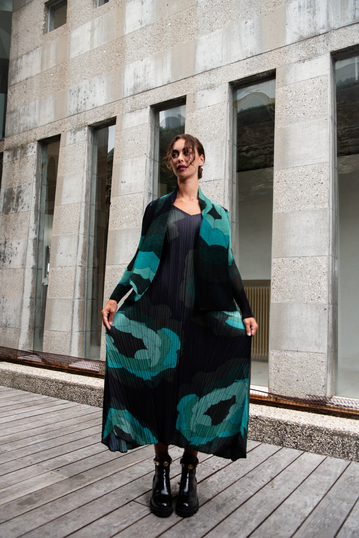 Alquema | Long Estrella Dress / Forest Rose