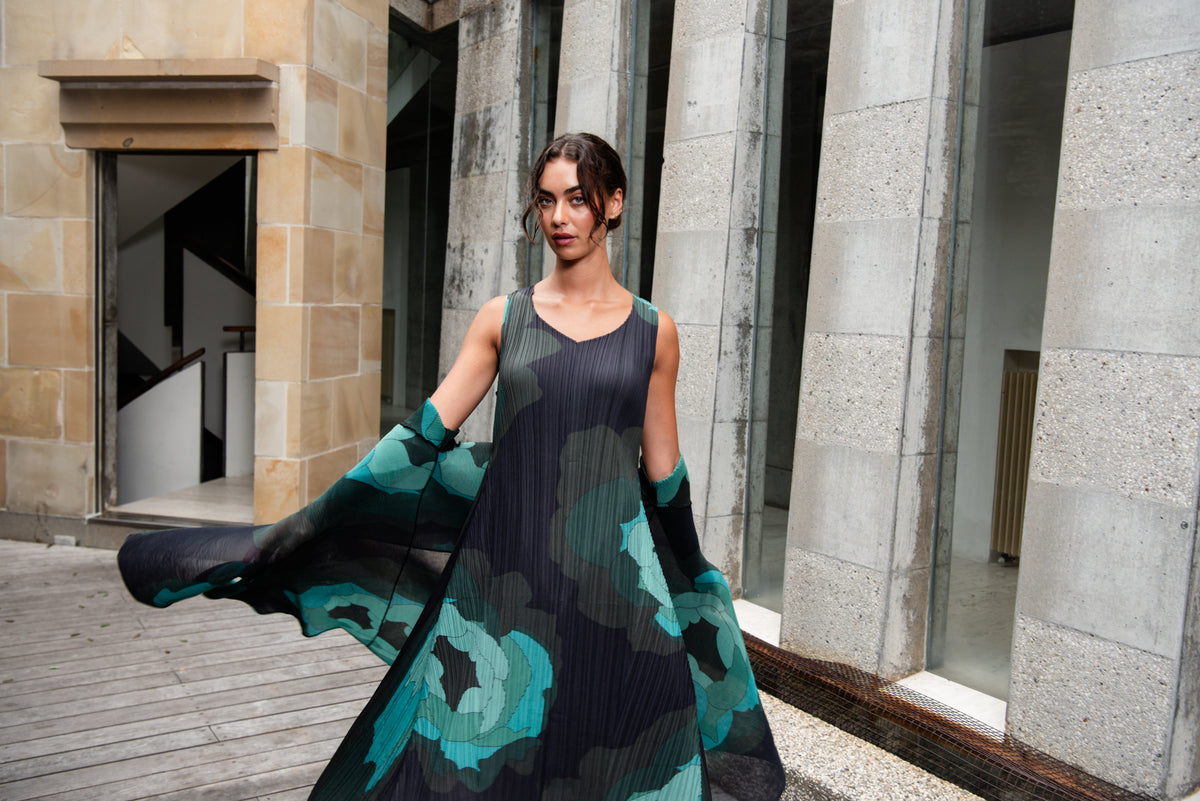 Alquema | Long Estrella Dress / Forest Rose