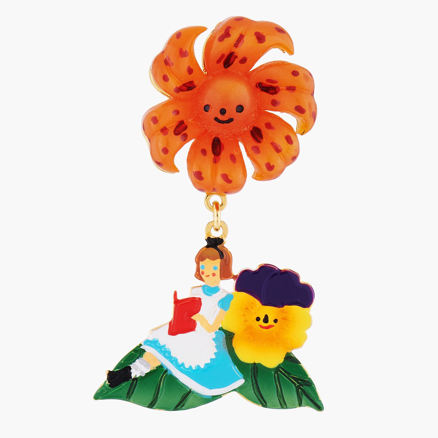 Alice Reading A Book Earrings