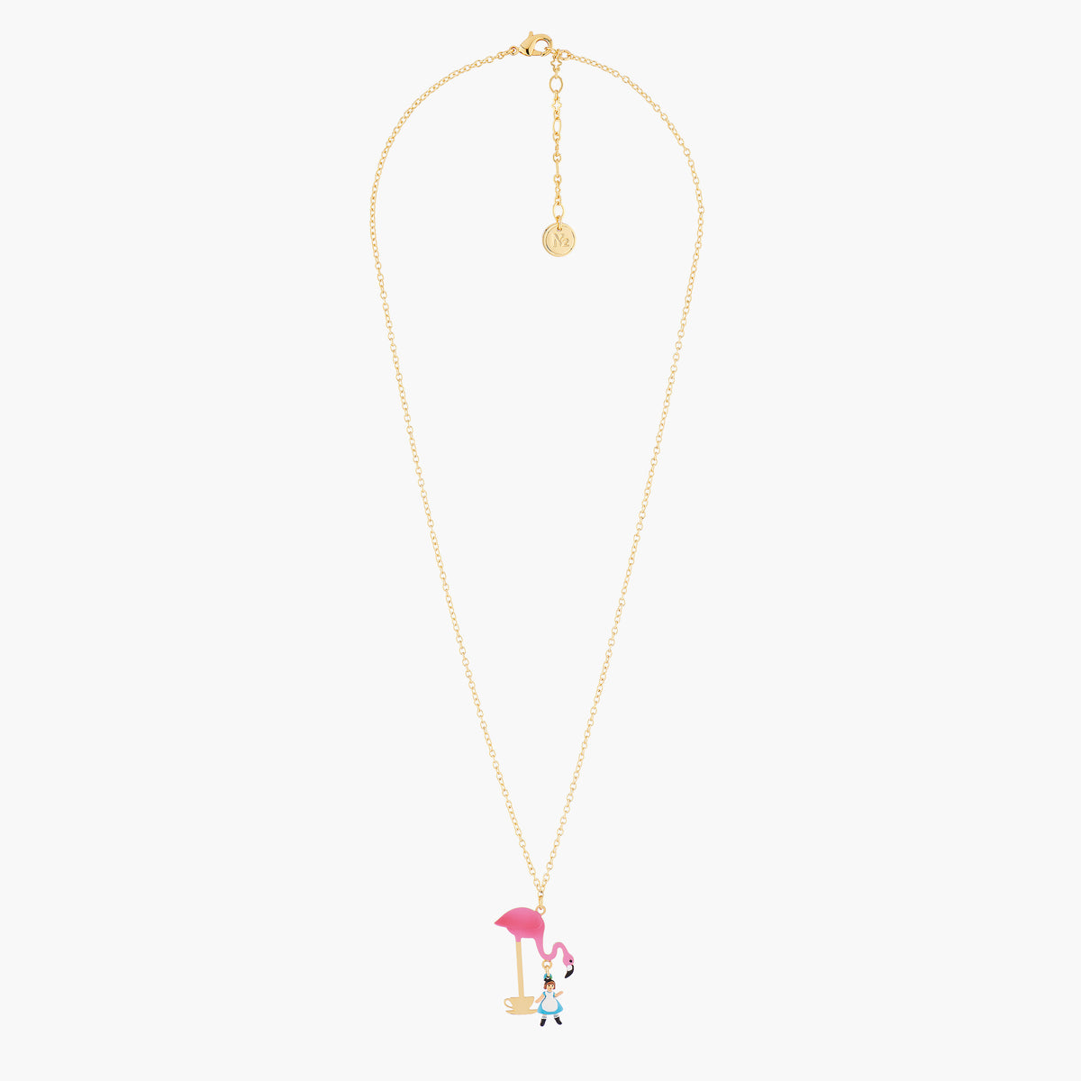 Alice'S Tea Time With Flamingo Pendant Necklace | AMAL3061