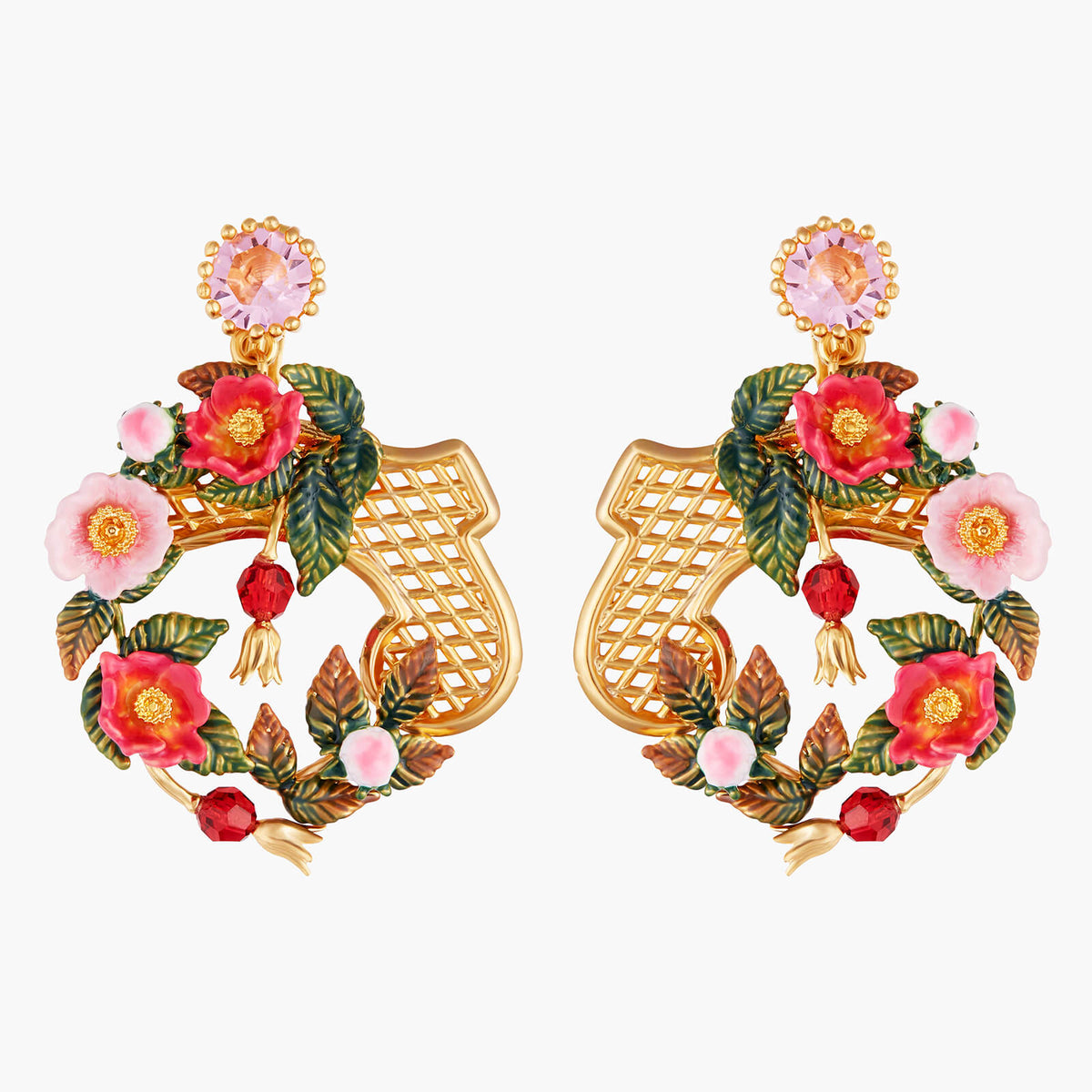 Rose Bush On Trellis Earrings | AMAR1021
