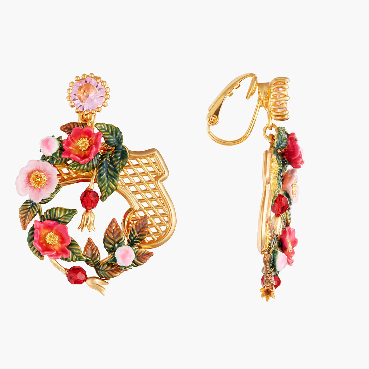 Rose Bush On Trellis Earrings | AMAR1021