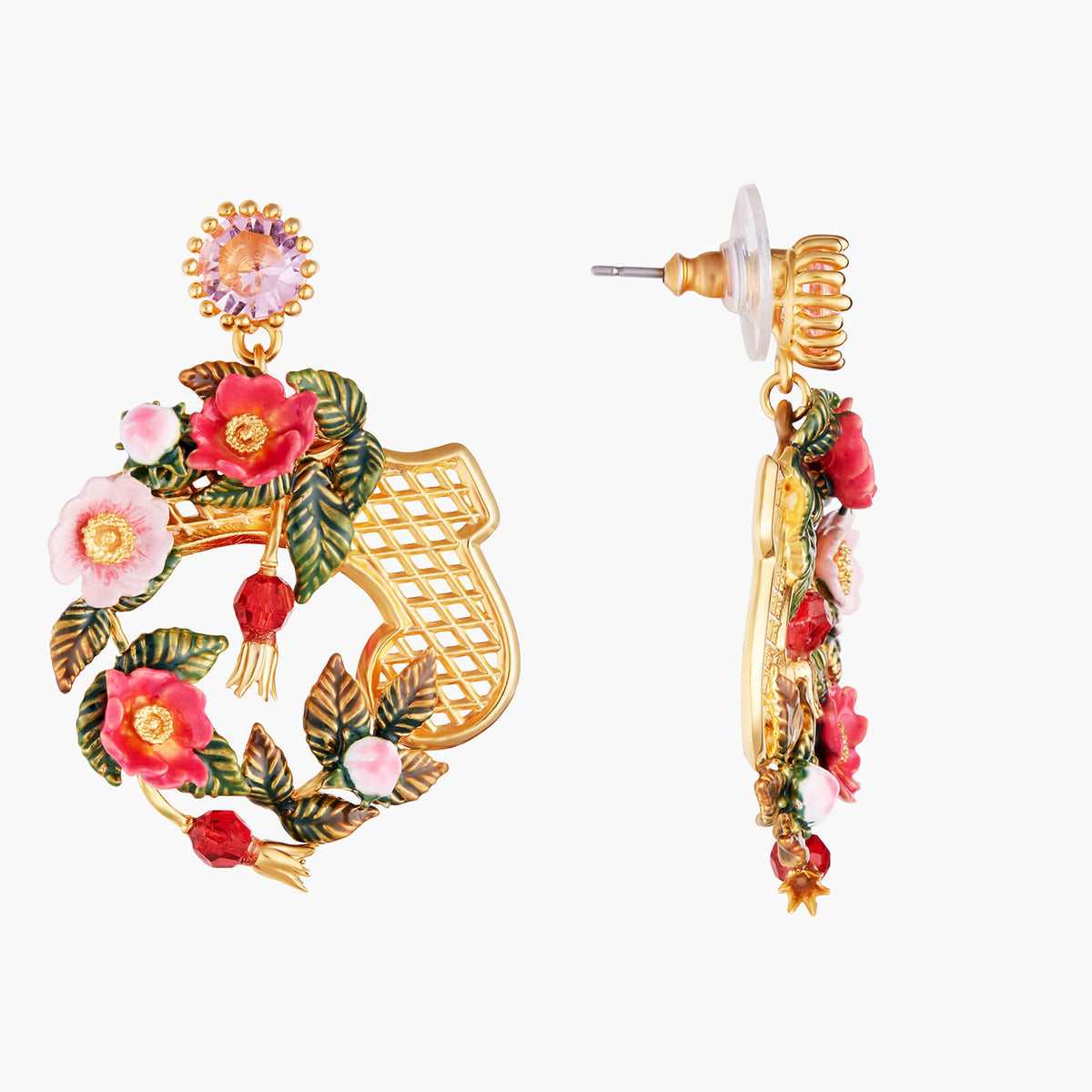 Rose Bush On Trellis Earrings | AMAR1021