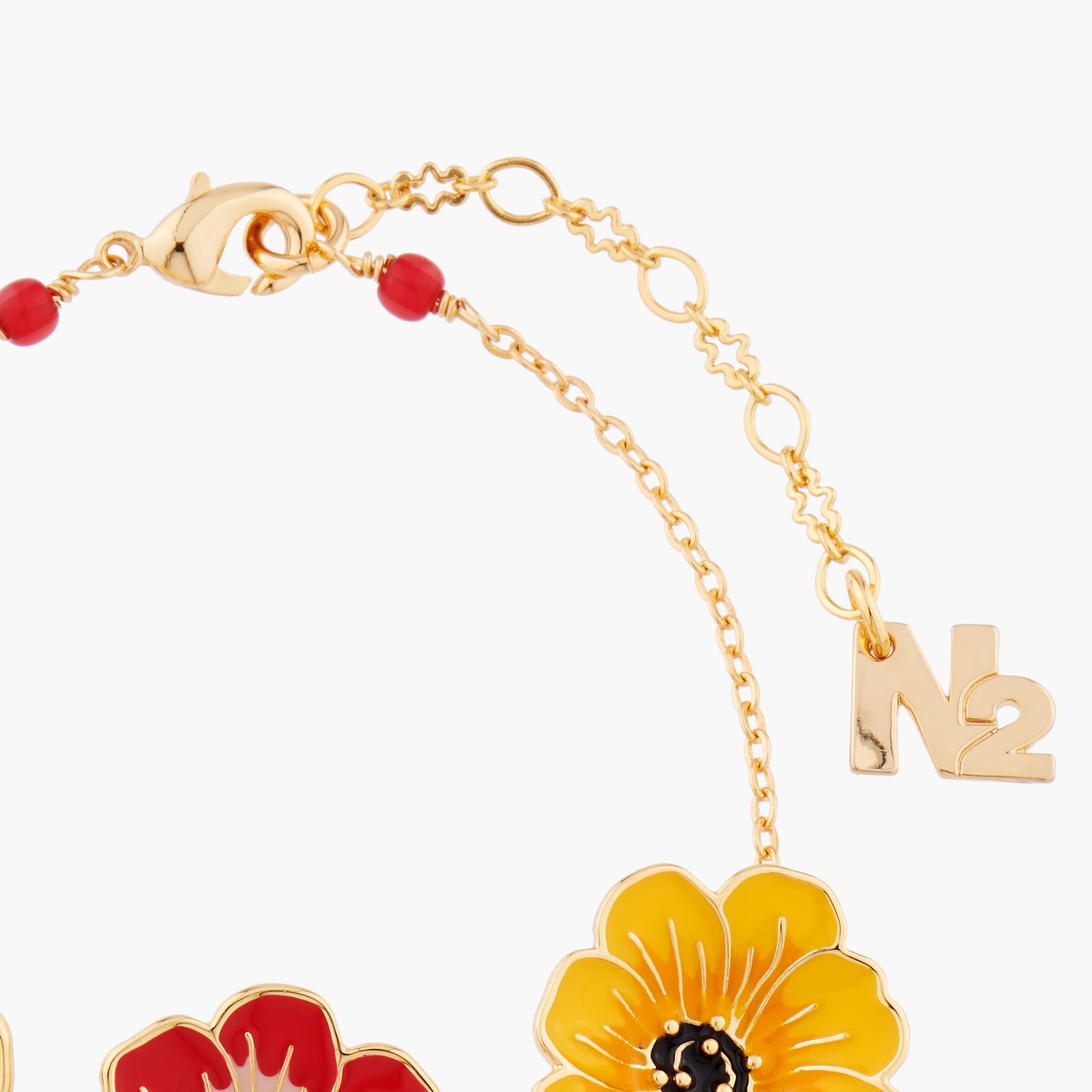 Yellow And Chocolate Cosmos Thin Bracelet | ambe2021