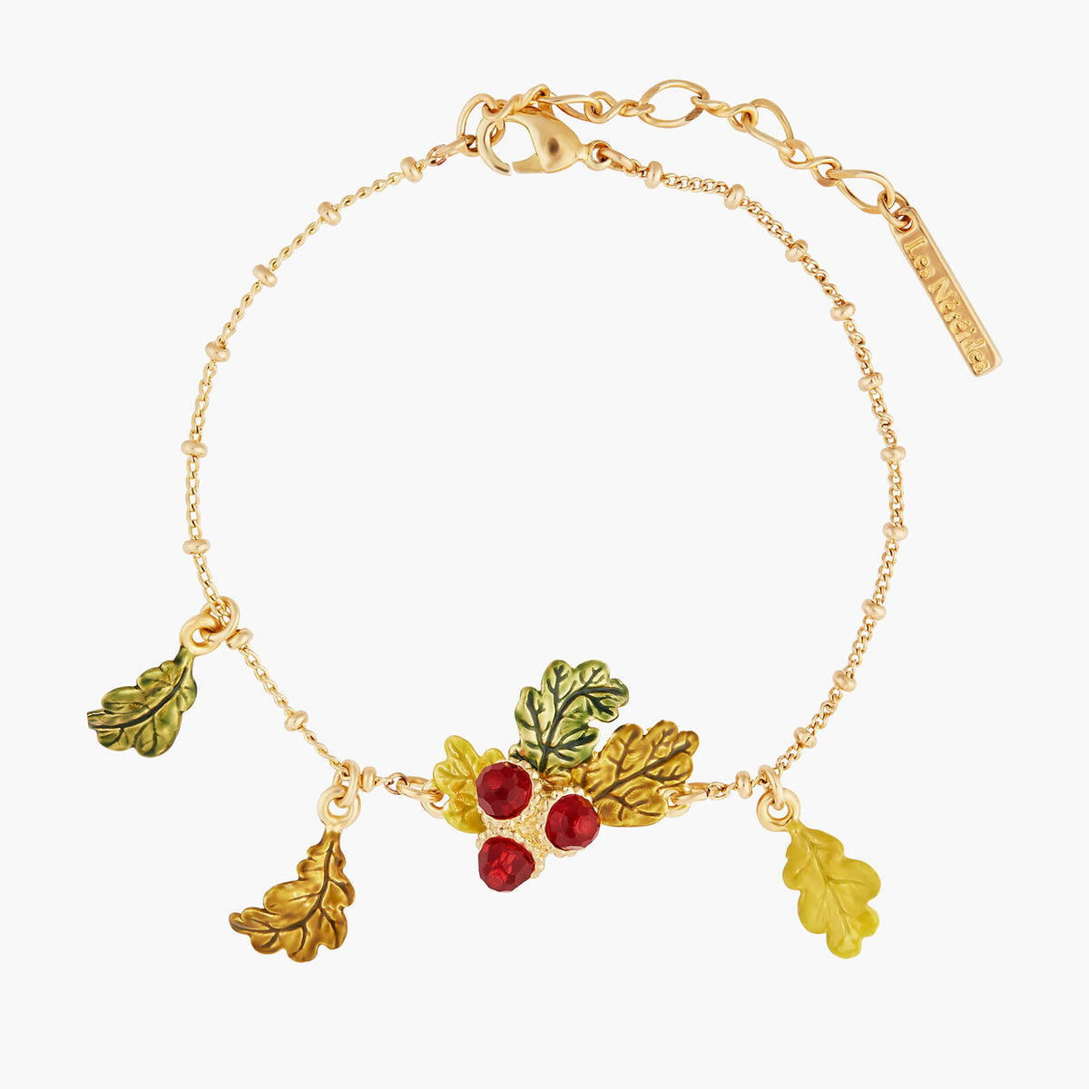 Acorn And Oak Tree Leaves Charms Bracelet | AMEF2051