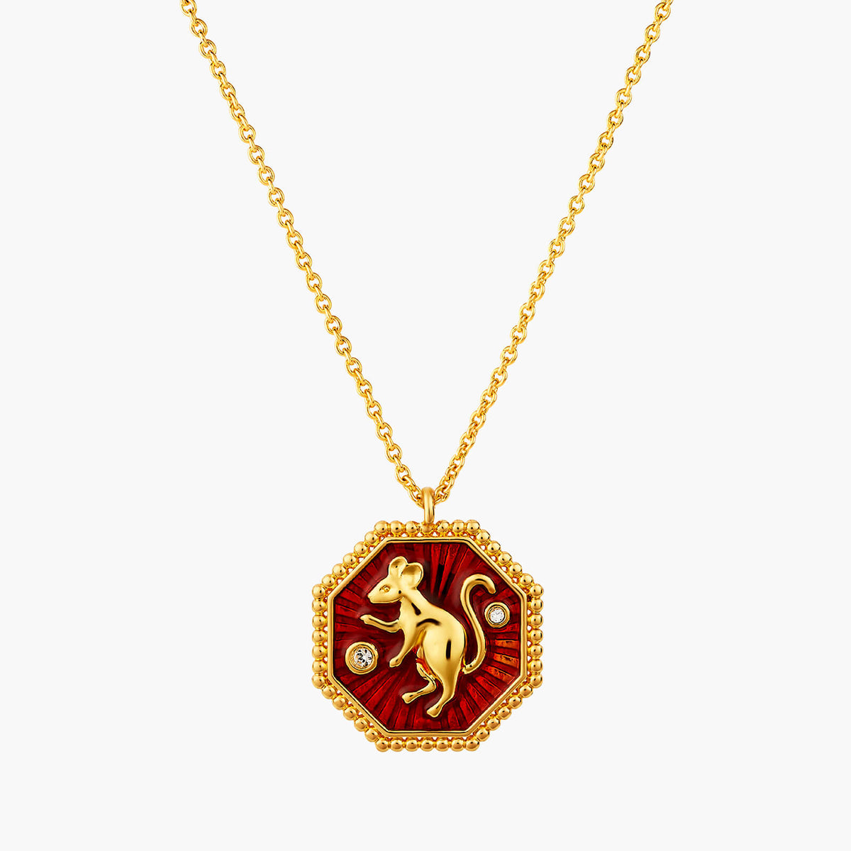 Rat Zodiac Sign Pendant Necklace | ANZA3011