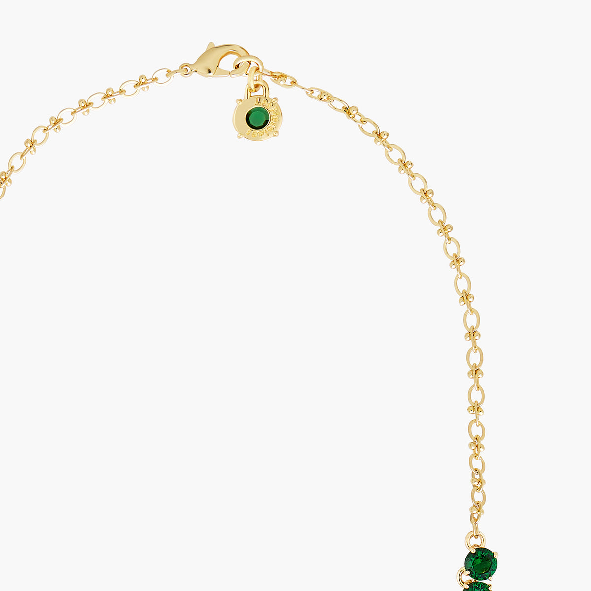 Emerald Green Round Stones Diamantine Luxurious Long Necklace | AOLD3511