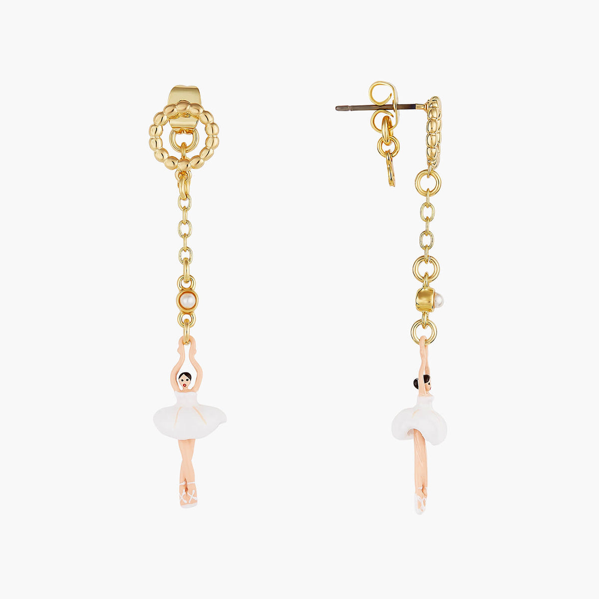 Mini Pas de Deux Blanc Earrings | AOMDD1021