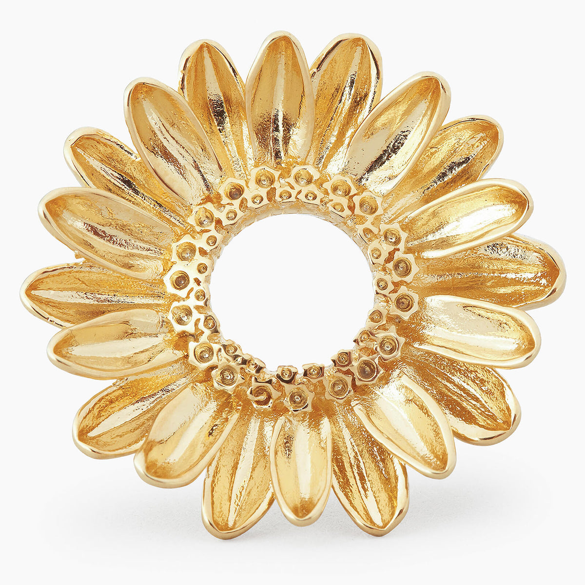 Sunflower And Beaded Band Cocktail Ring | apco6061