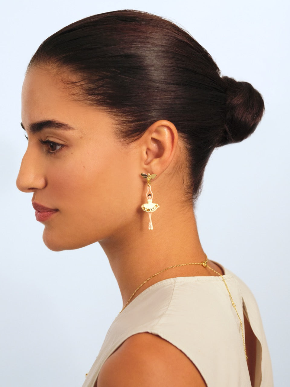 Sparkling Rhinestone Ballerina And Bee Earrings | apdd1151