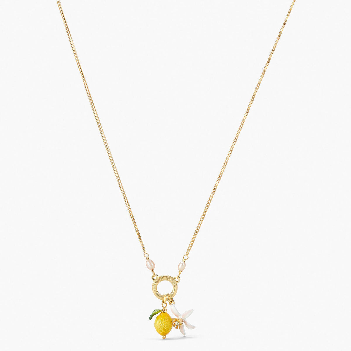 LEMON AND LEMON BLOSSOM PENDANT NECKLACE | APMI3041