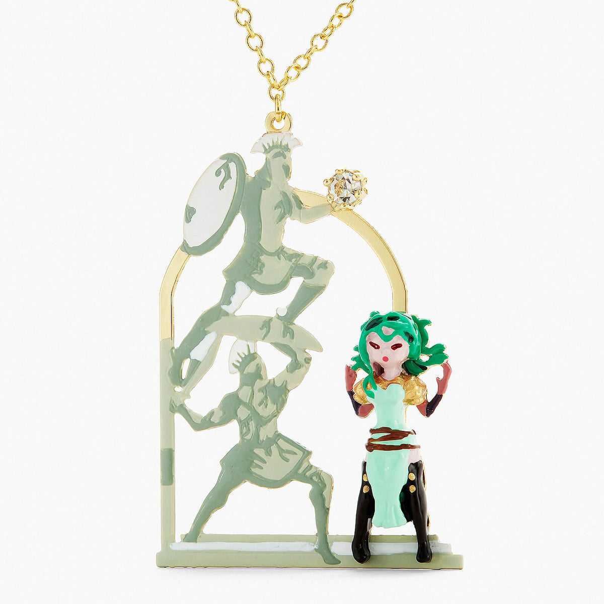 Greek Soldiers And Medusa Long Necklace | APPD3031
