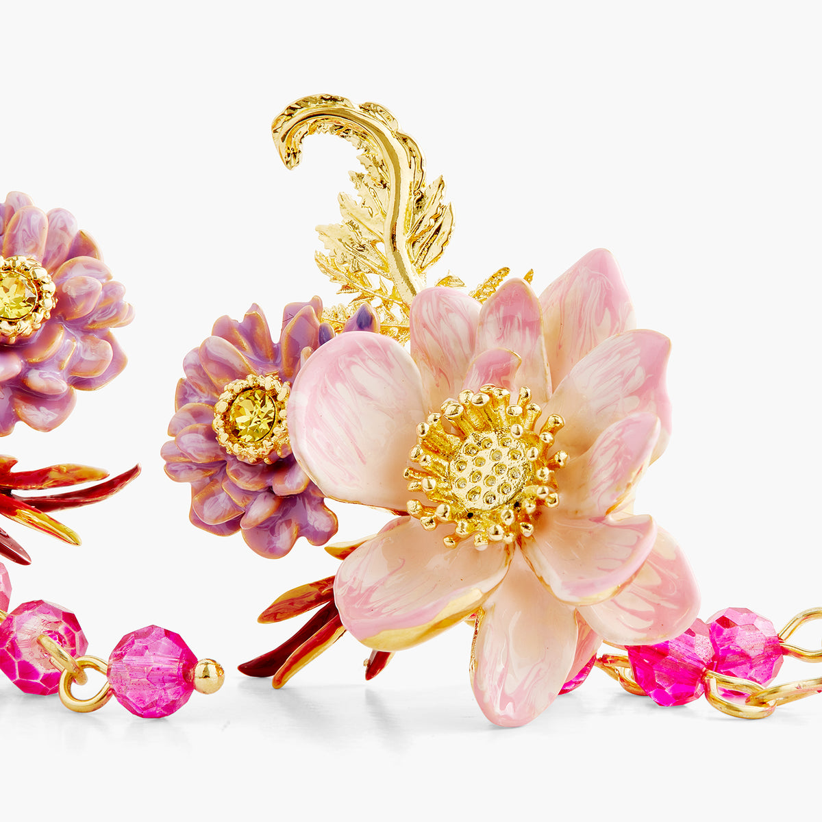 Aster And Lotus Flower Earrings | AQBI1011