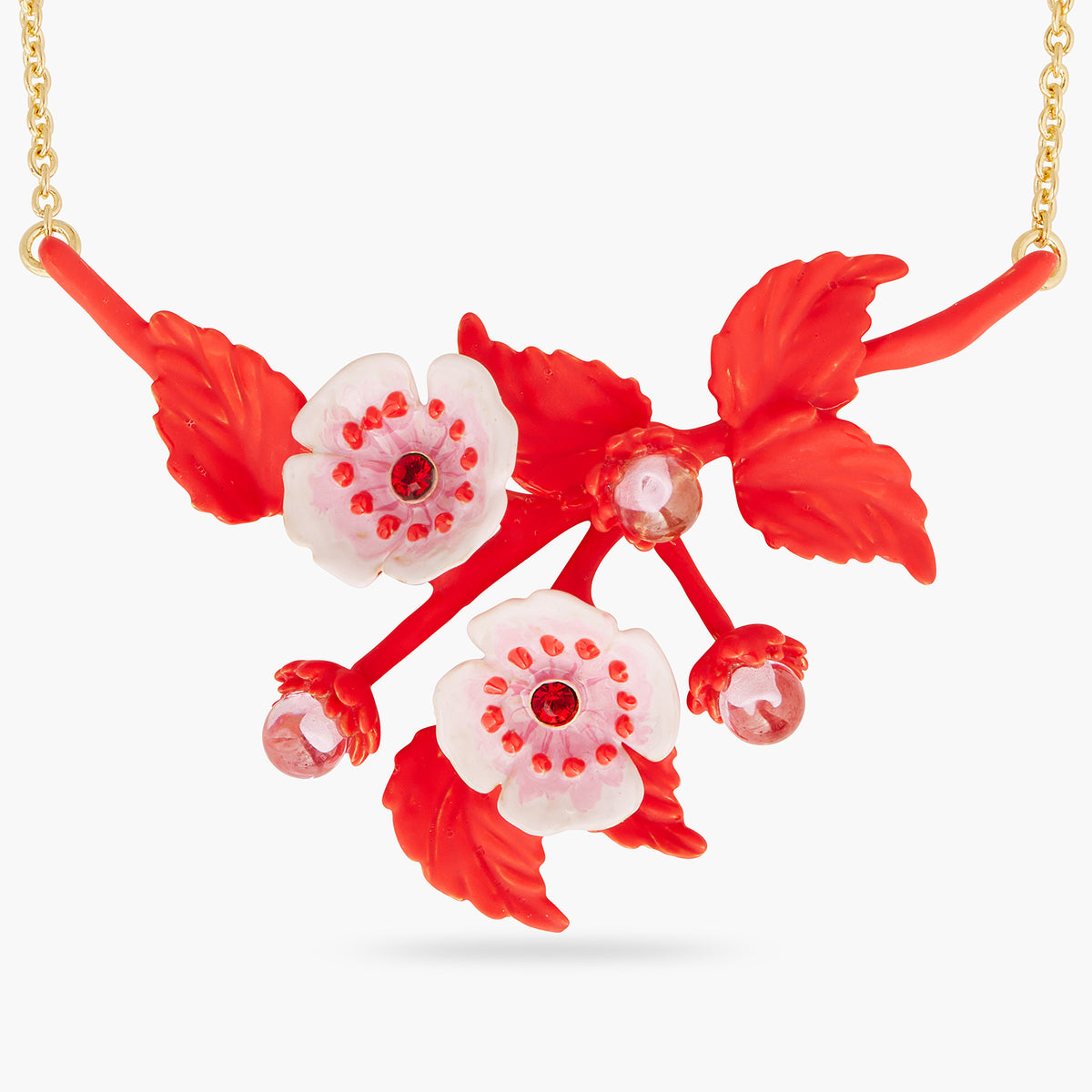Anemone And Crystal Thin Necklace | AQHC3011