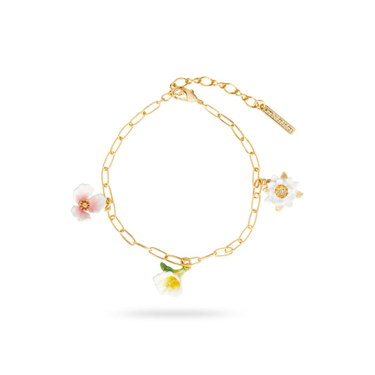 Gold-Plated Links And Flower Pendant Bracelet | AQJF2021