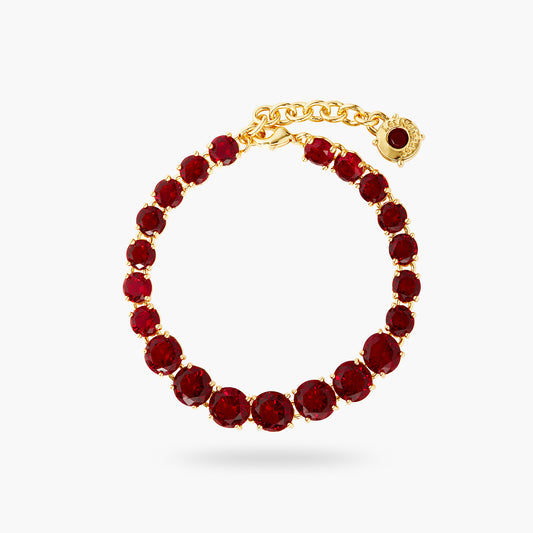 Garnet Red Diamantine Luxurious One Row Bracelet | AQLD2521