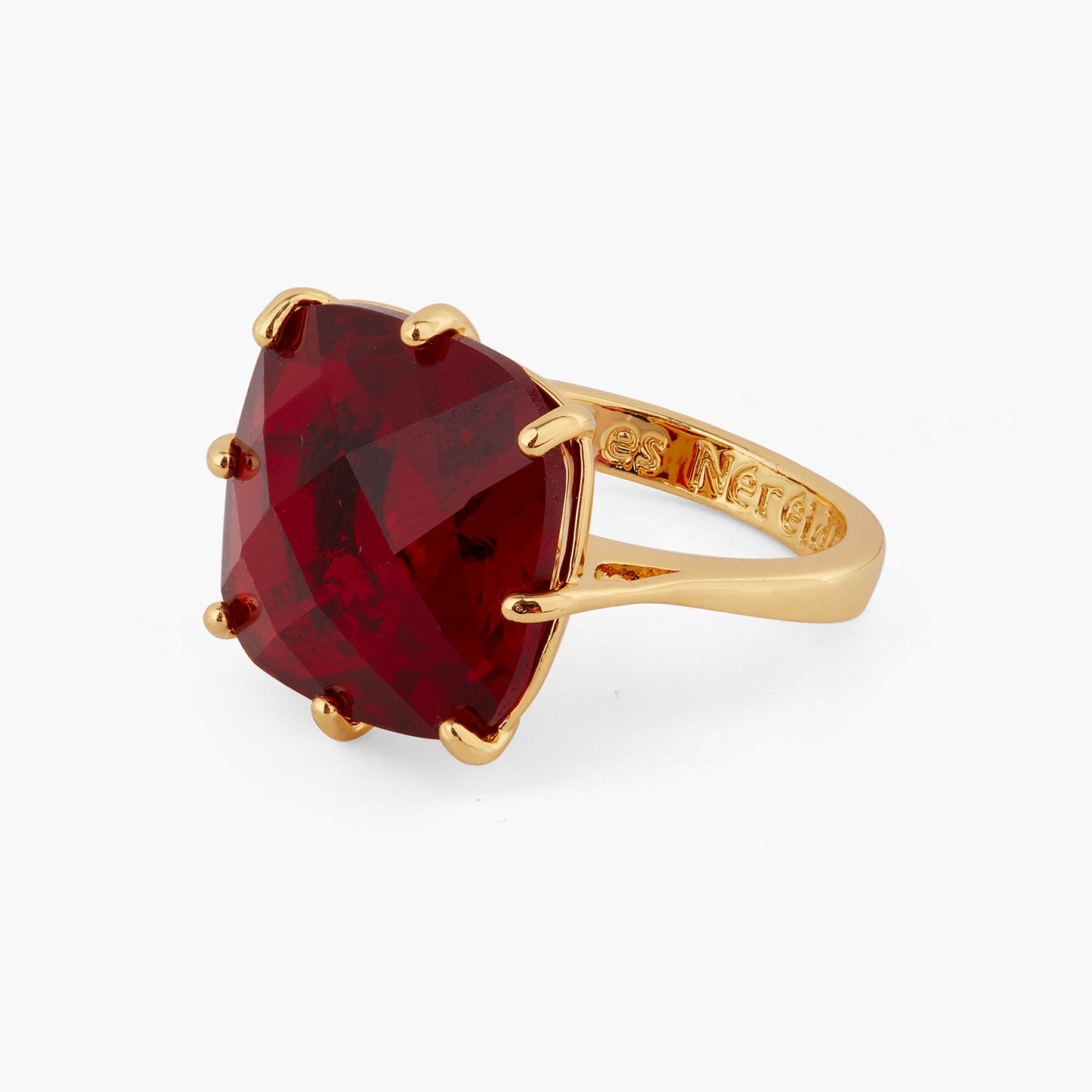 Garnet Red Diamantine Square Solitaire Ring | AQLD6021