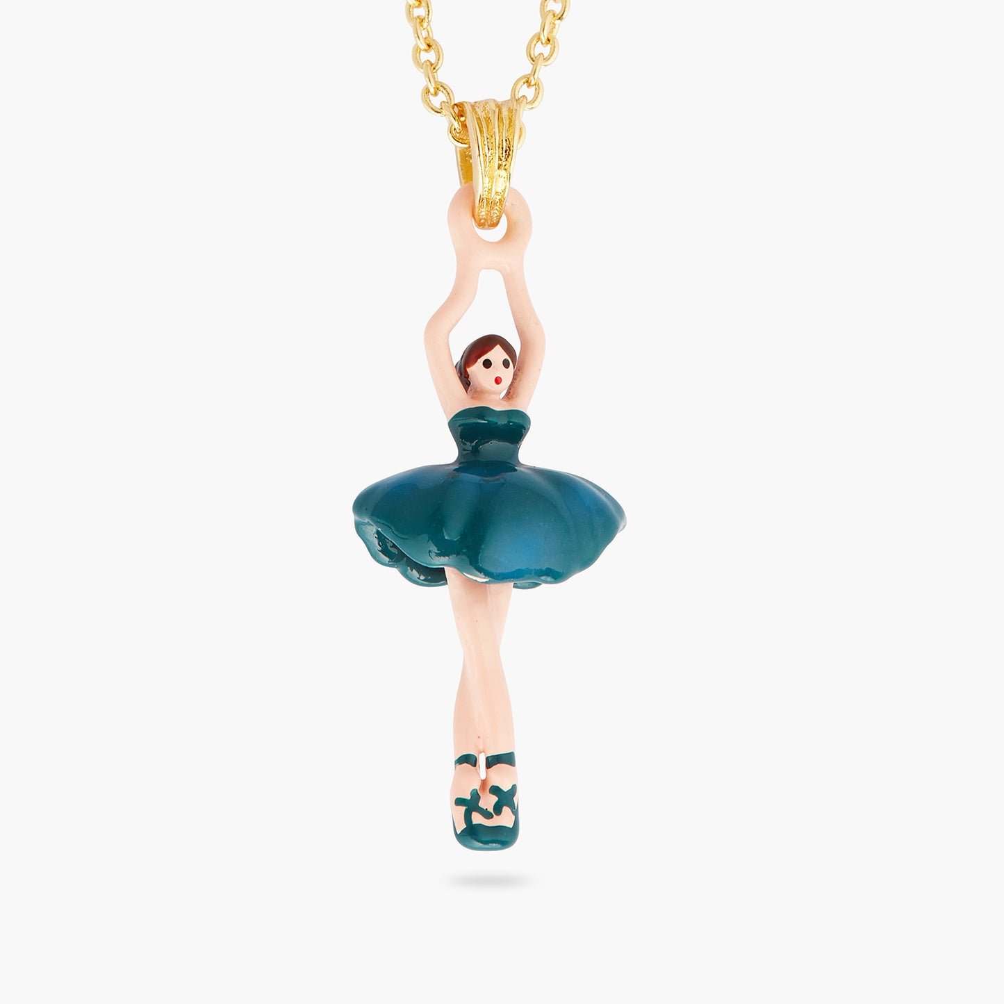 Mini Ballerina Prussian Blue Pendant Necklace | AQMDD3011