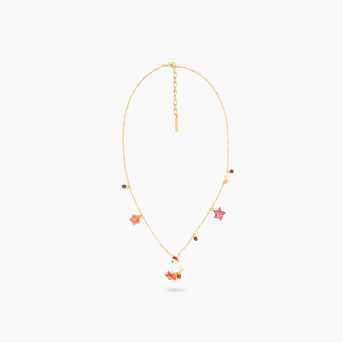 Rabbit, Christmas Star And Pine Cone Pendant Necklace | AQNE3031