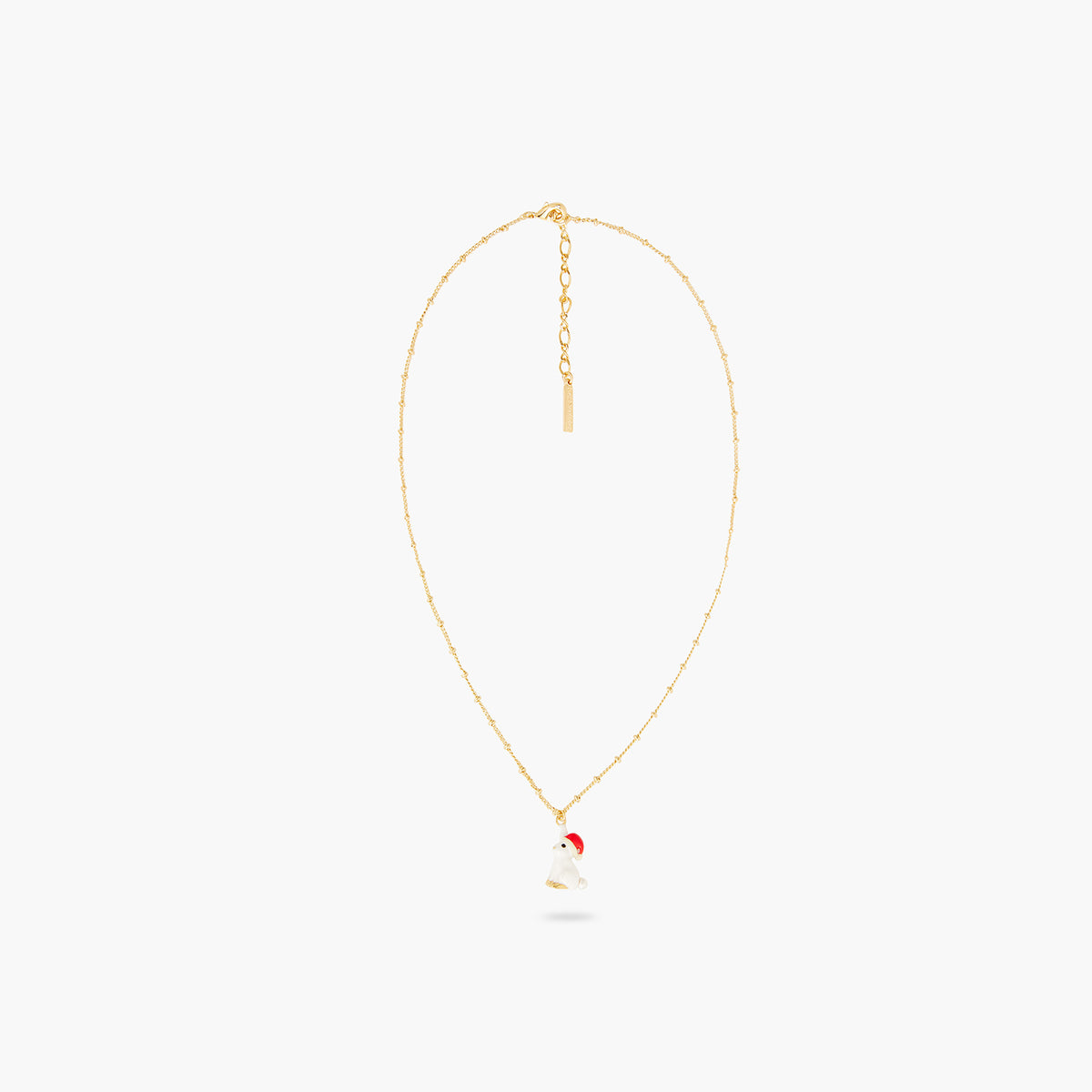 Rabbit And Santa Hat Pendant Necklace | AQNE3041