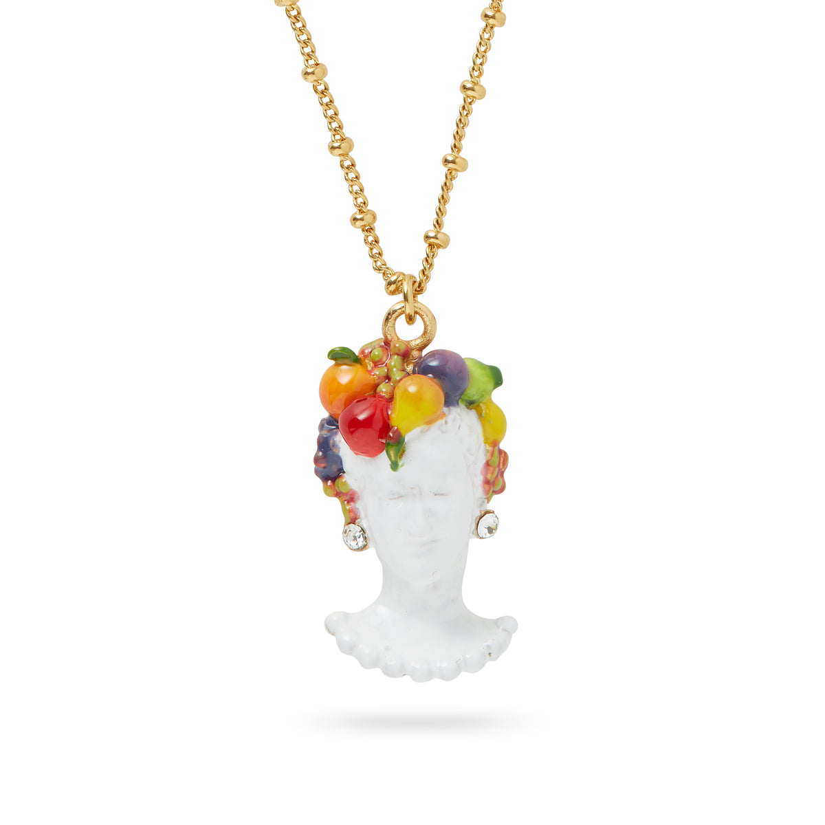 Goddess Pomona And Fruit Pendant Necklace | AQVT3091