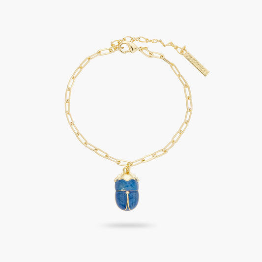 Blue Scarab Beetle Link Chain Bracelet | ARAM2021