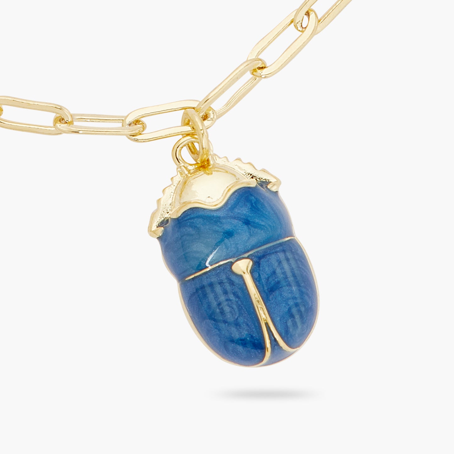 Blue Scarab Beetle Link Chain Bracelet | ARAM2021