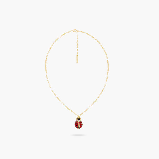 Ladybird And Rectangle Link Chain Necklace | ARAM3011