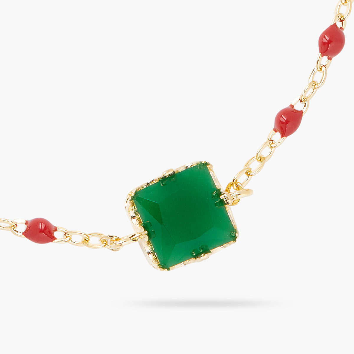 Green Square Stone Thin Bracelet | ARCL2031