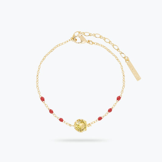 Yellow Round Stone Thin Bracelet | ARCL2041