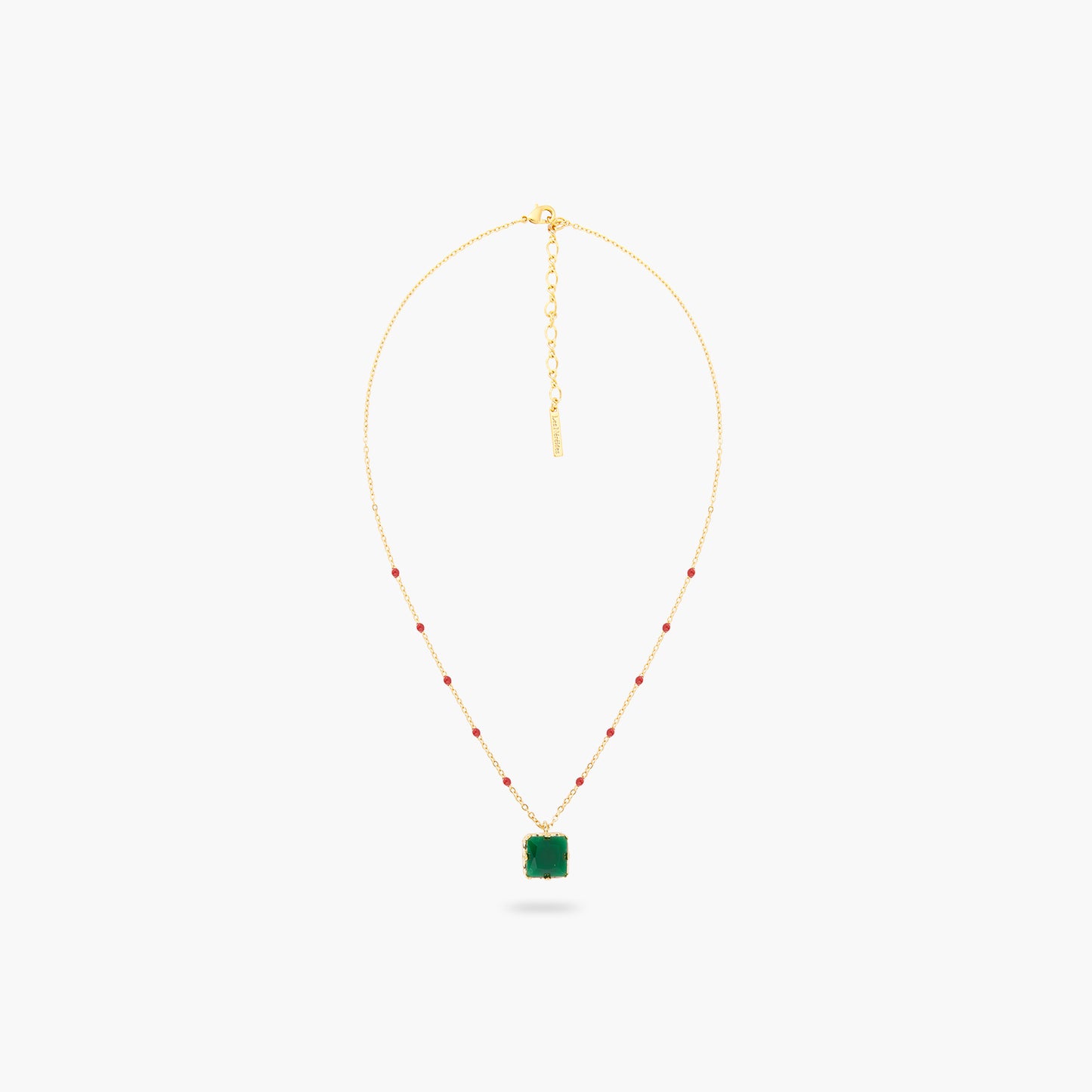 Green Square Stone Pendant Necklace | ARCL3031