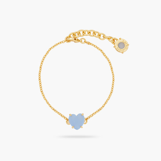 Sky Blue Diamantine Heart Fine Bracelet | ARLD2531