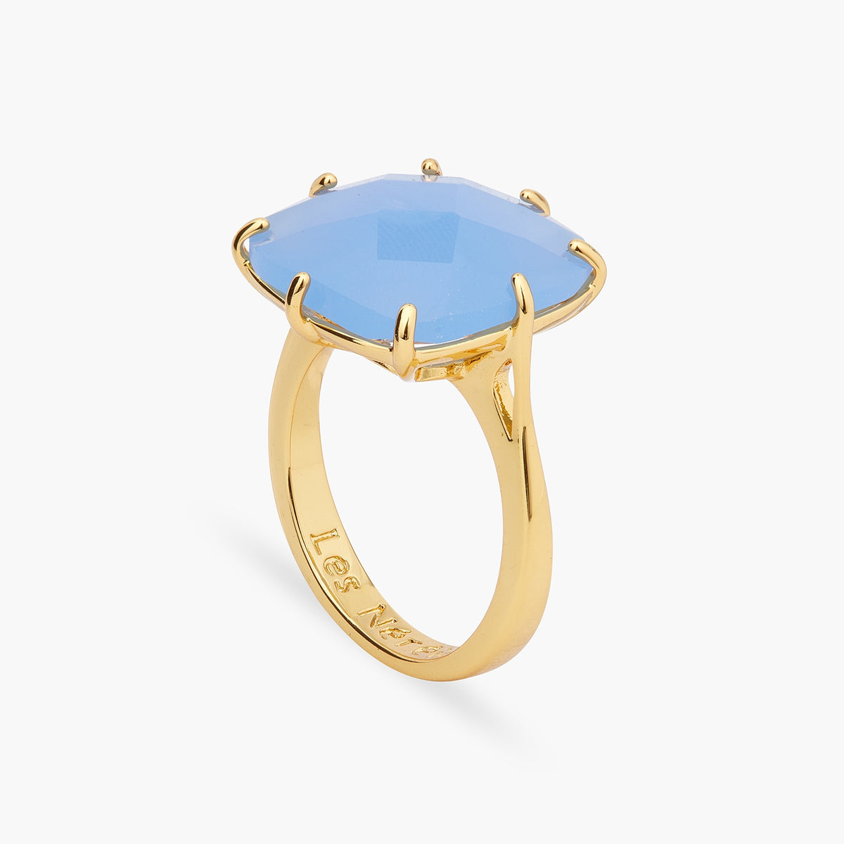 Sky Blue Diamantine Square Solitaire Ring | arld6021