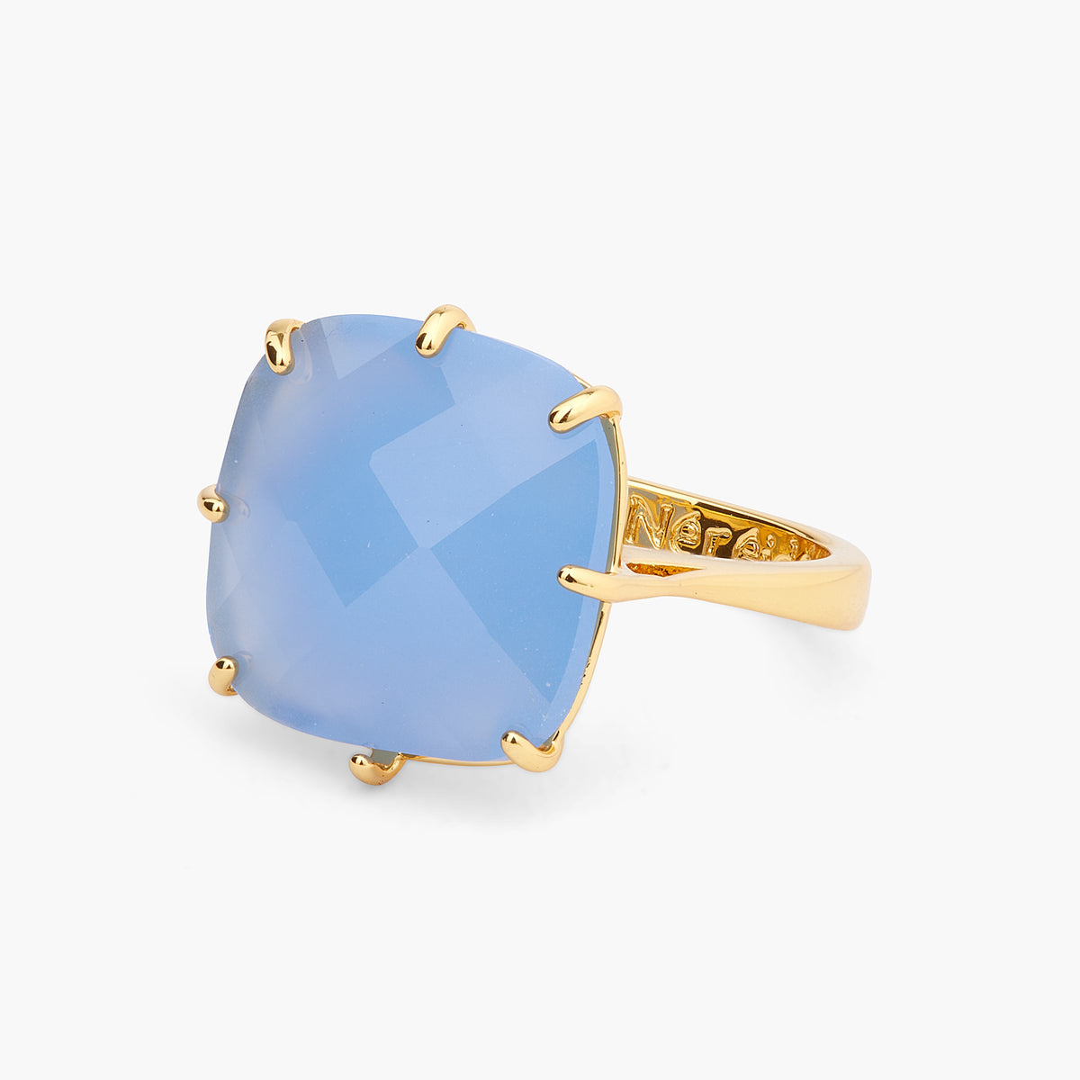 Sky Blue Diamantine Square Solitaire Ring | arld6021