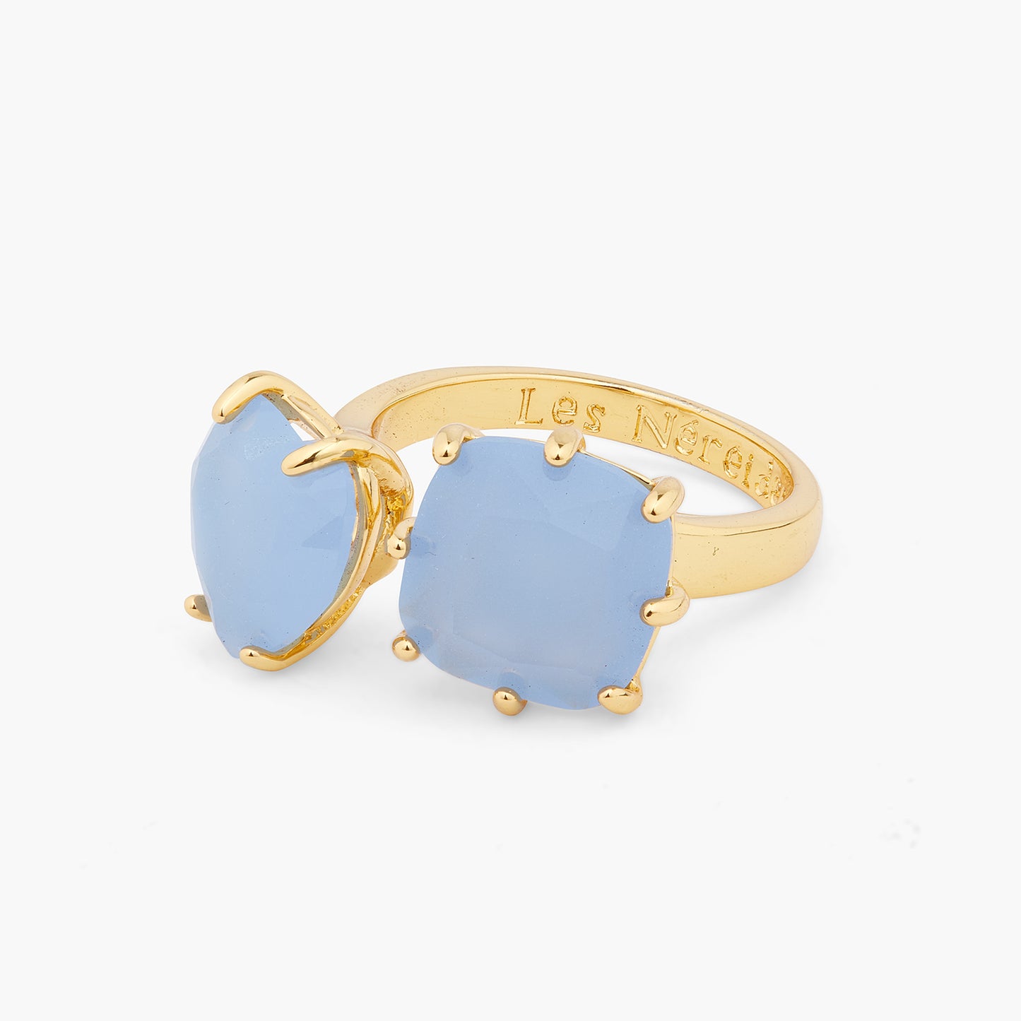 Sky Blue Diamantine Adjustable You And Me Ring