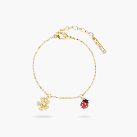 Ladybirds And Wood Anemone Fine Bracelet | ARLP2021