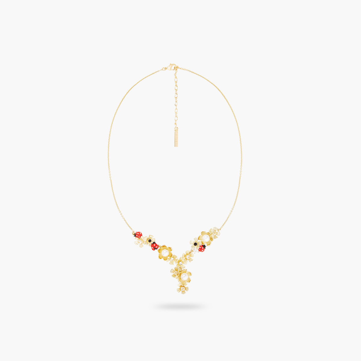 Ladybirds And Wood Anemone Statement Necklace | ARLP3011
