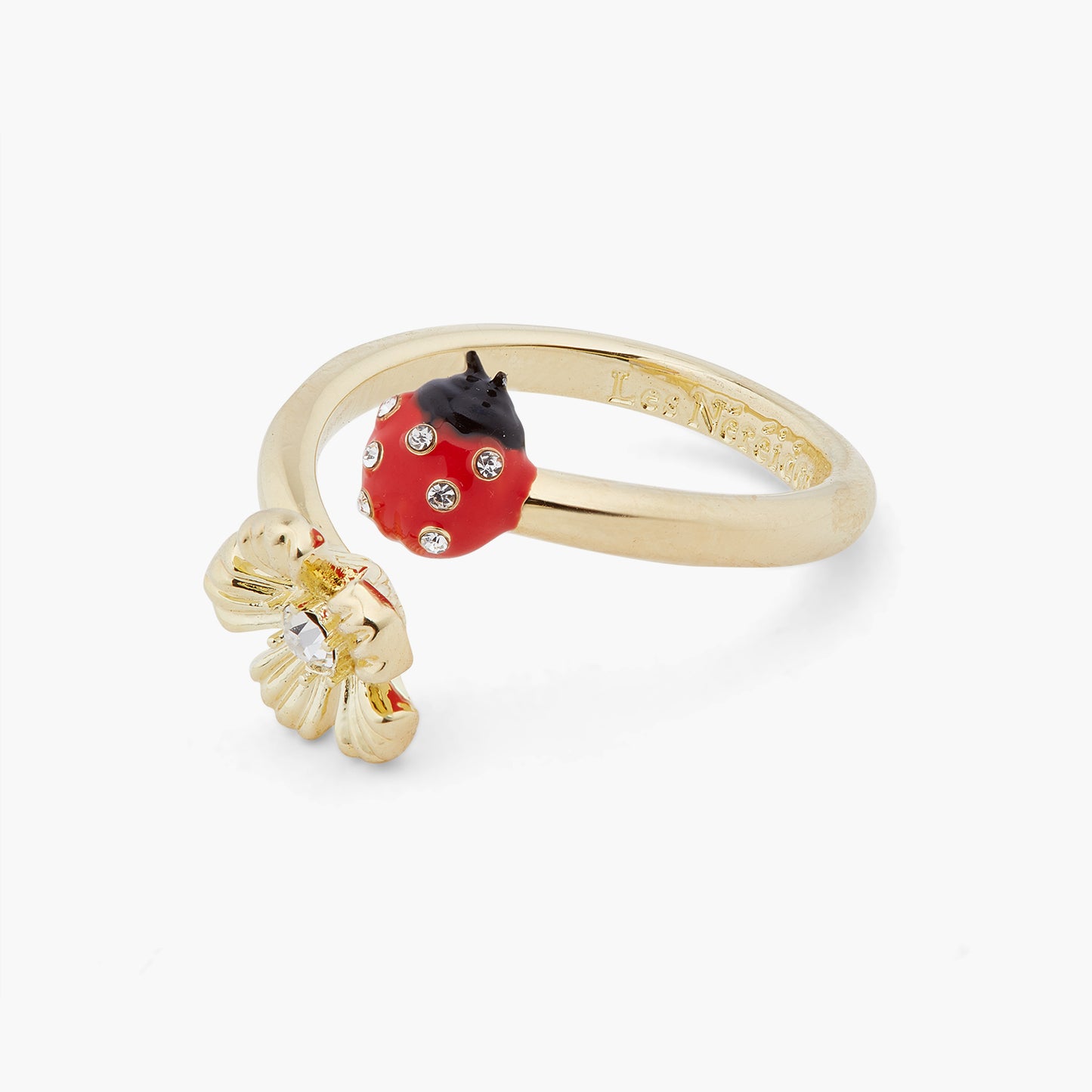 Ladybird And Wood Anemone Adjustable You And Me Ring | ARLP6011