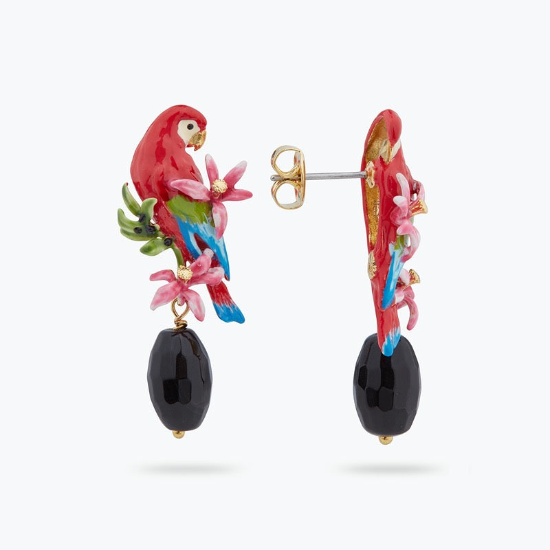 Parrot And Bauhinia Flower Earrings | ARPA1011